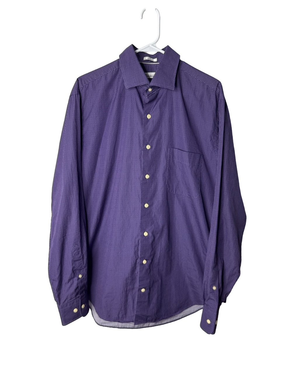 PETER MILLAR Men's L Purple Geometric Cotton Preppy Long-Sleeve Button Up Shirt